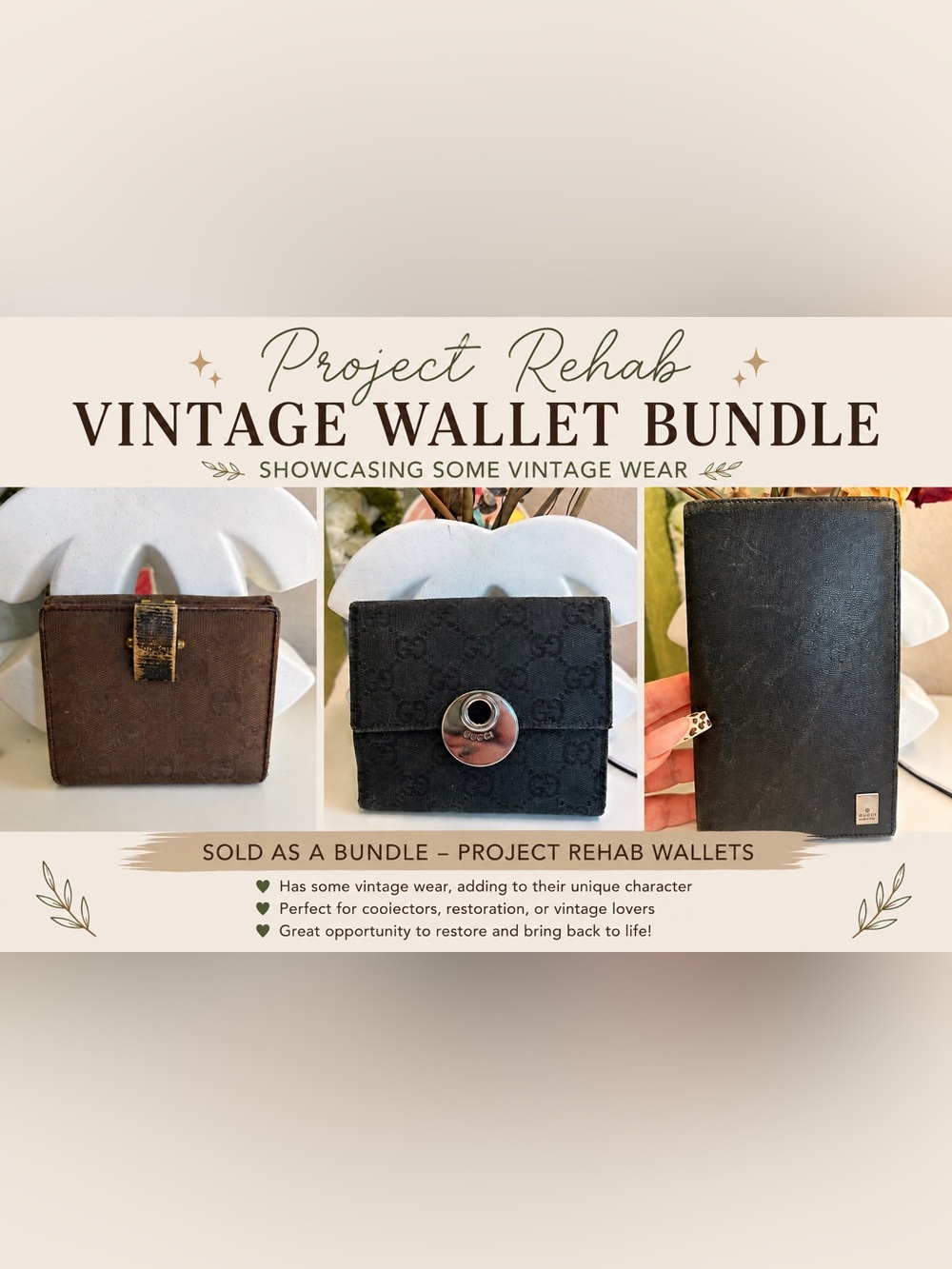 Gucci Vintage Wallet Rehab Bundle ✨✨